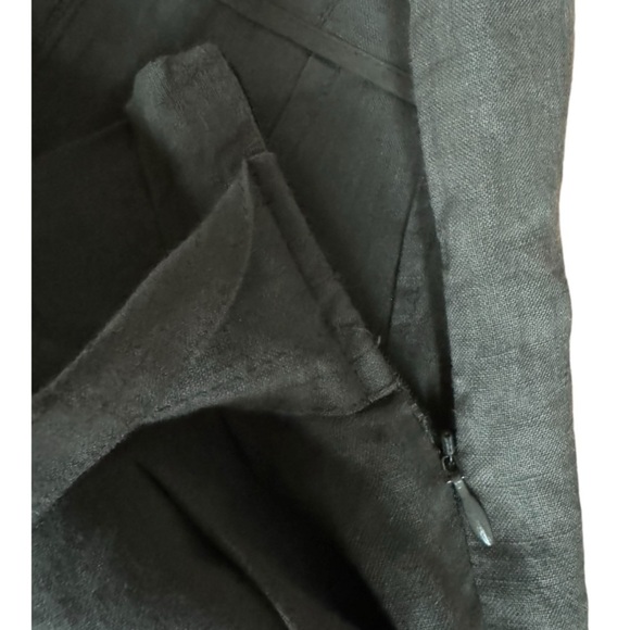 Zara Linen Tie Front Wide Leg Crop Pants Green Size XS - Picture 6 of 8